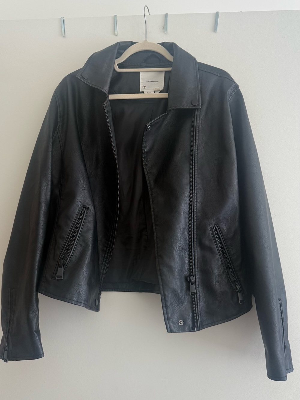 Black Vegan Leather Moto Jacket - Anthropologie